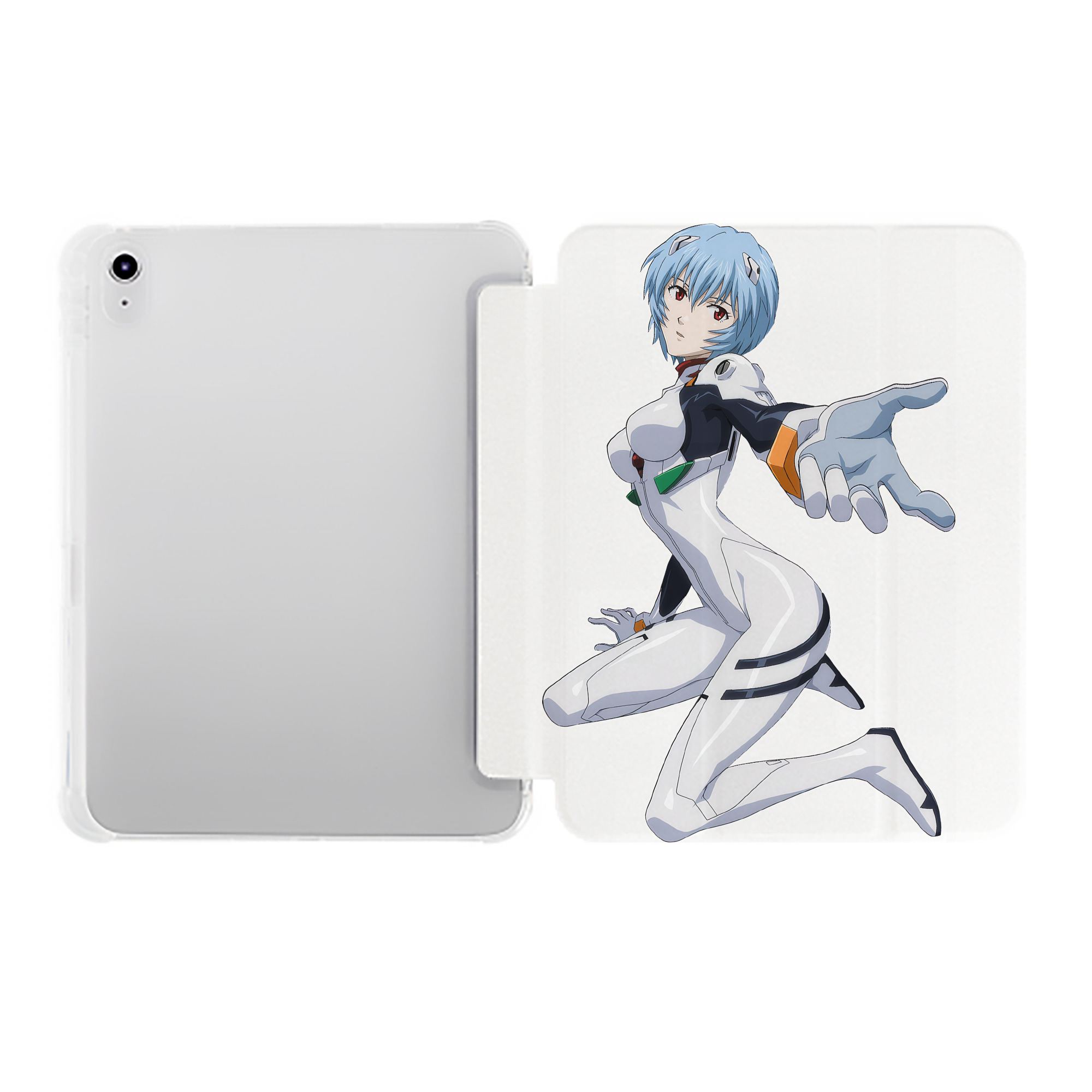 （画像用） EVA 新世紀エヴァンゲリオン IPad ケース ペン収納付き 三つ折りスタンド PUレザー×シリコン 対応機種9.5/10.5/10.9インチ